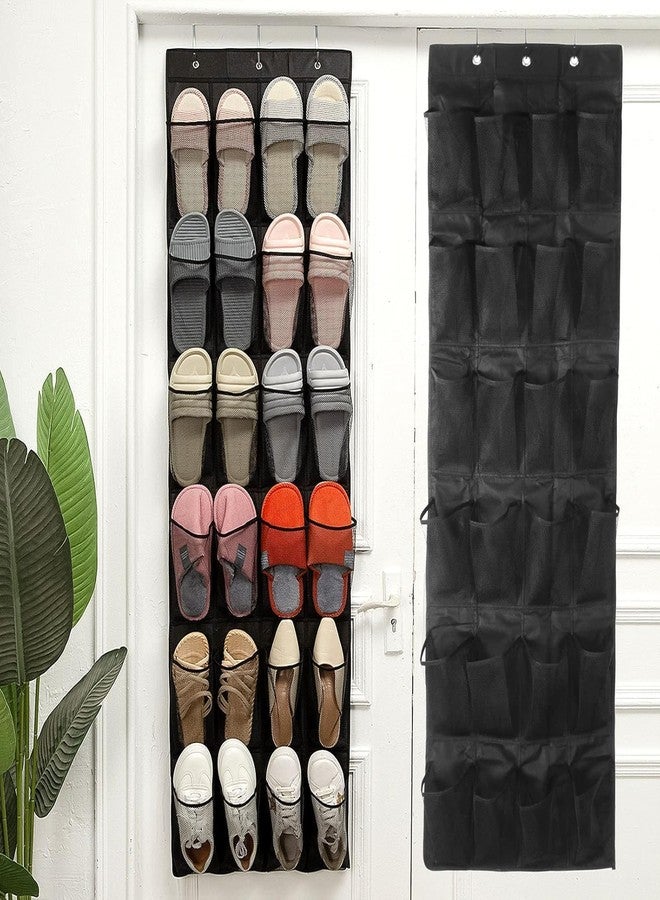 ORBITORA 24 Grid Shoe Storage Bag 24 Mesh Pockets Hanging Shoe Rack Holder with 3 Metal Hooks，Used For Closet Bathroom Bedroom Dorm Room Hanging Mesh Organizer Pack Of 1 (multi) - Image 2